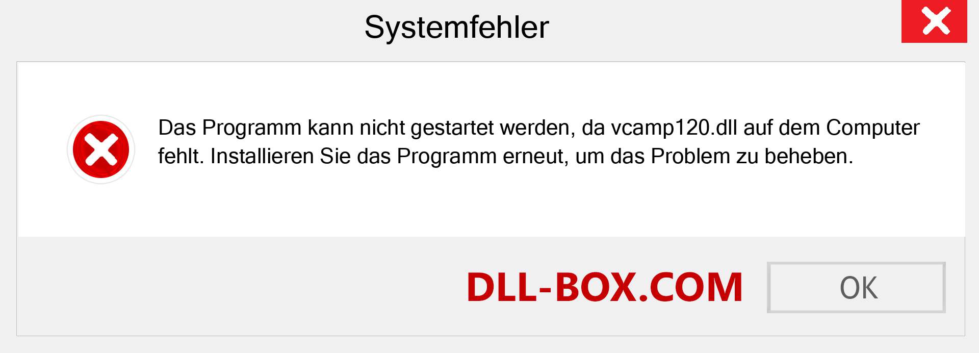 vcamp120.dll-Datei fehlt?. Download für Windows 7, 8, 10 - Fix vcamp120 dll Missing Error unter Windows, Fotos, Bildern